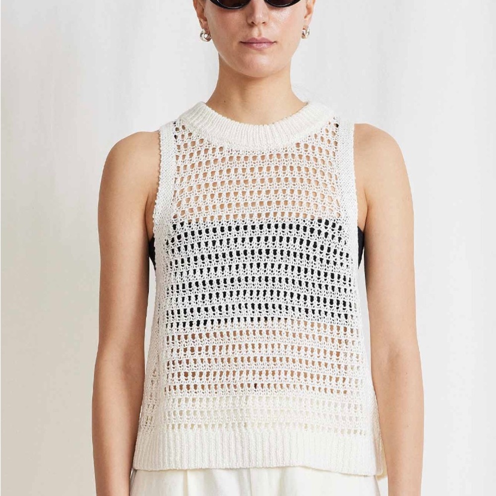 Apiece Apart cream knit / crochet cotton tank top size xs never worn